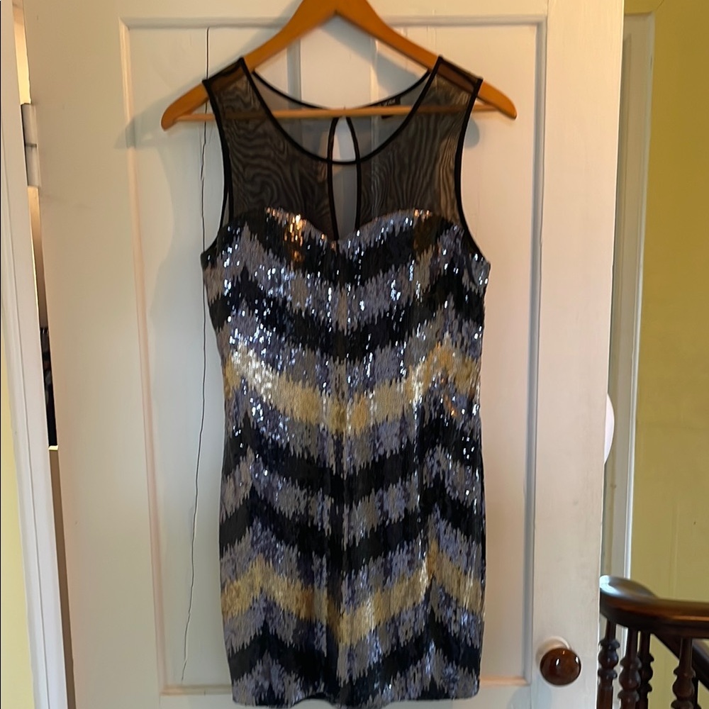 Sequin Chevron Dress